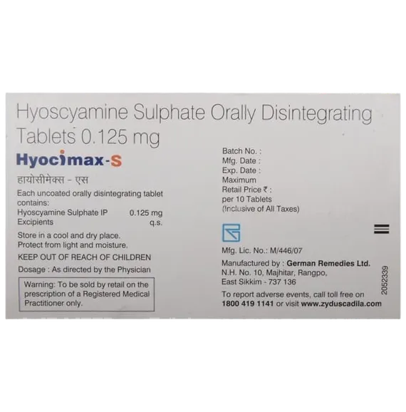 hyocimax s cr tablet 10's